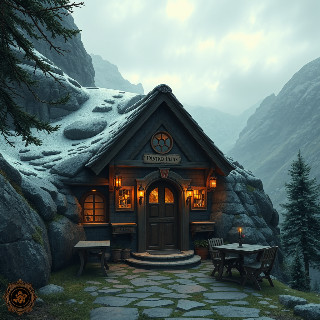 A Cozy Medieval Pub Nested in a Mountain