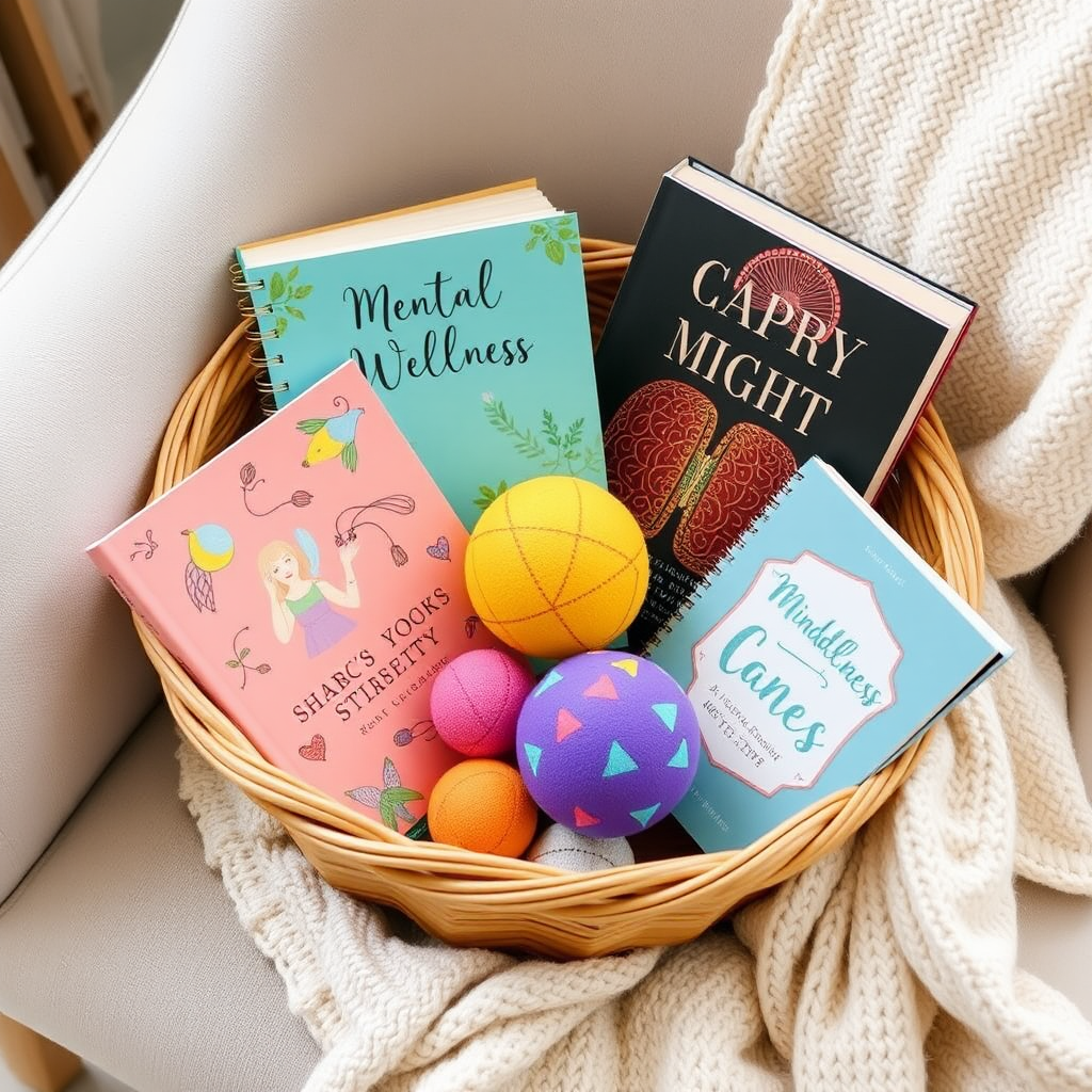 A Cozy Mental Wellness Basket for Stress Relief