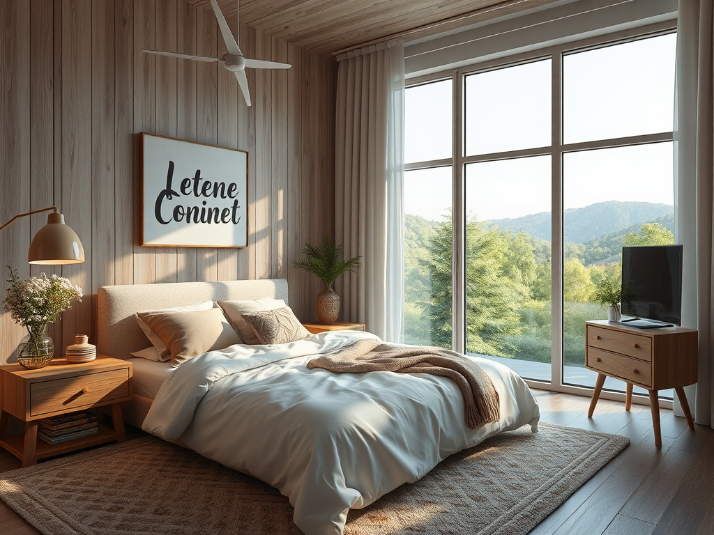 A Cozy and Comfortable Bedroom with Beautiful View.