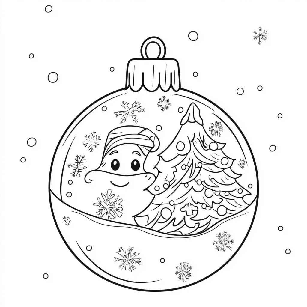 A Cute Christmas Bauble Coloring Page