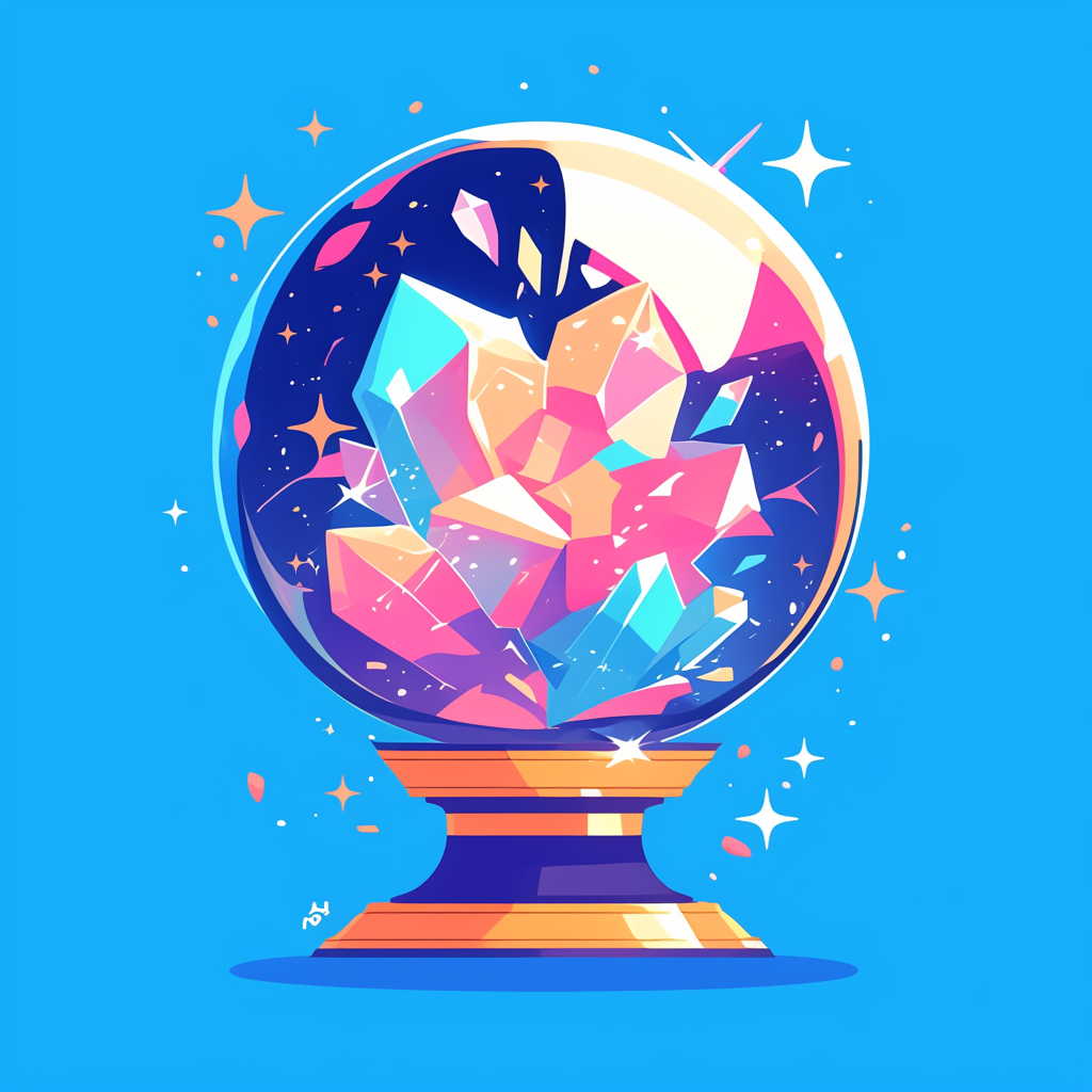 A Cute Crystal Ball Cartoon in Bold Colors