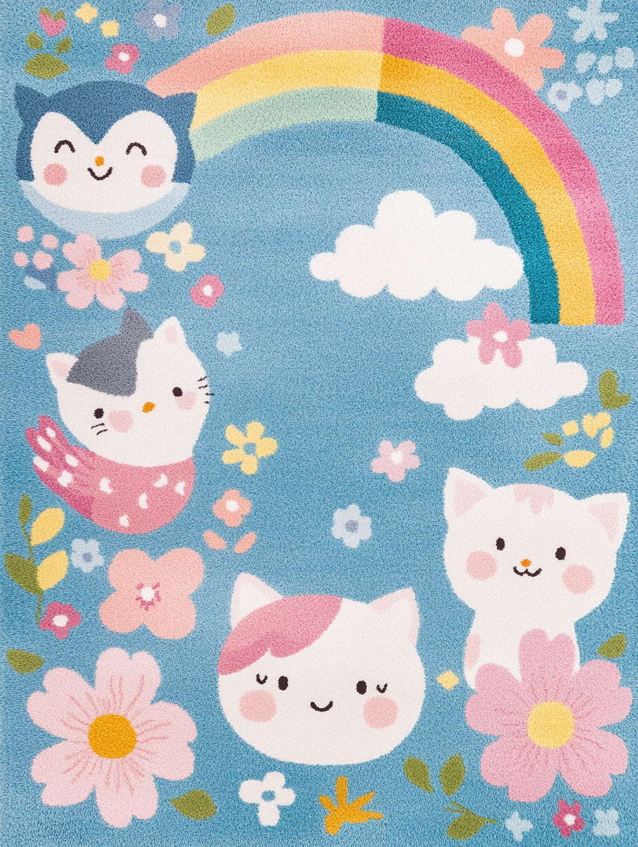 A Cute Kawaii Animal Carpet Design