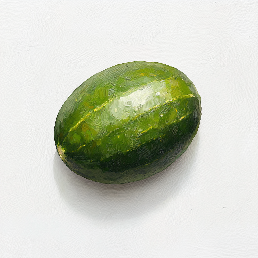 A Cute Miniature 3D Cucumber Painting