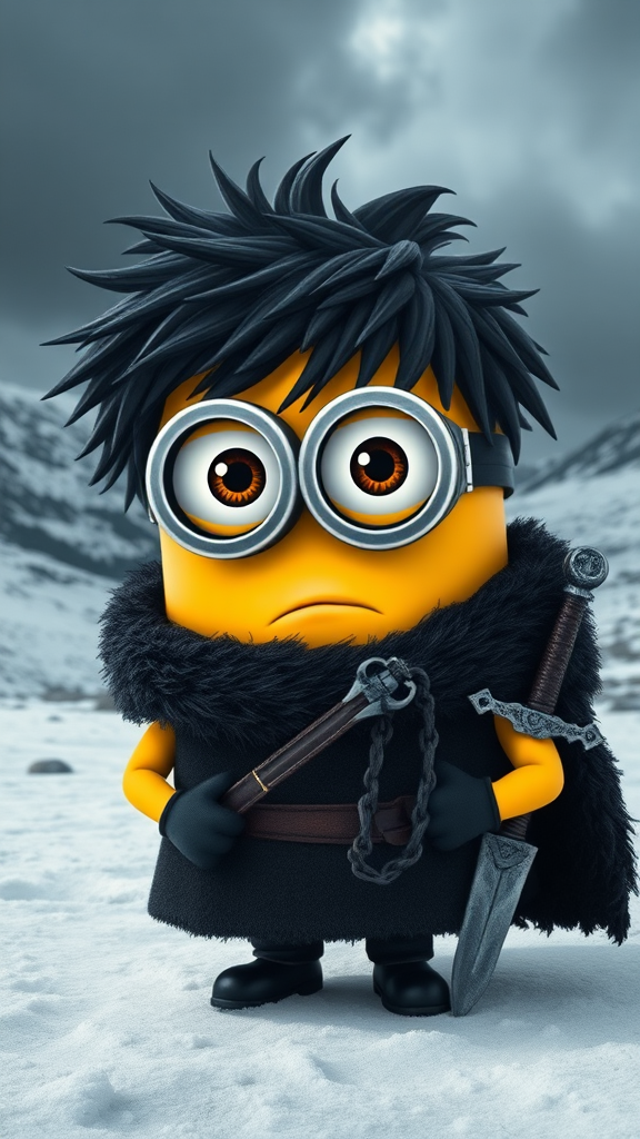 A Cute Minion Masquerades as Jon Snow