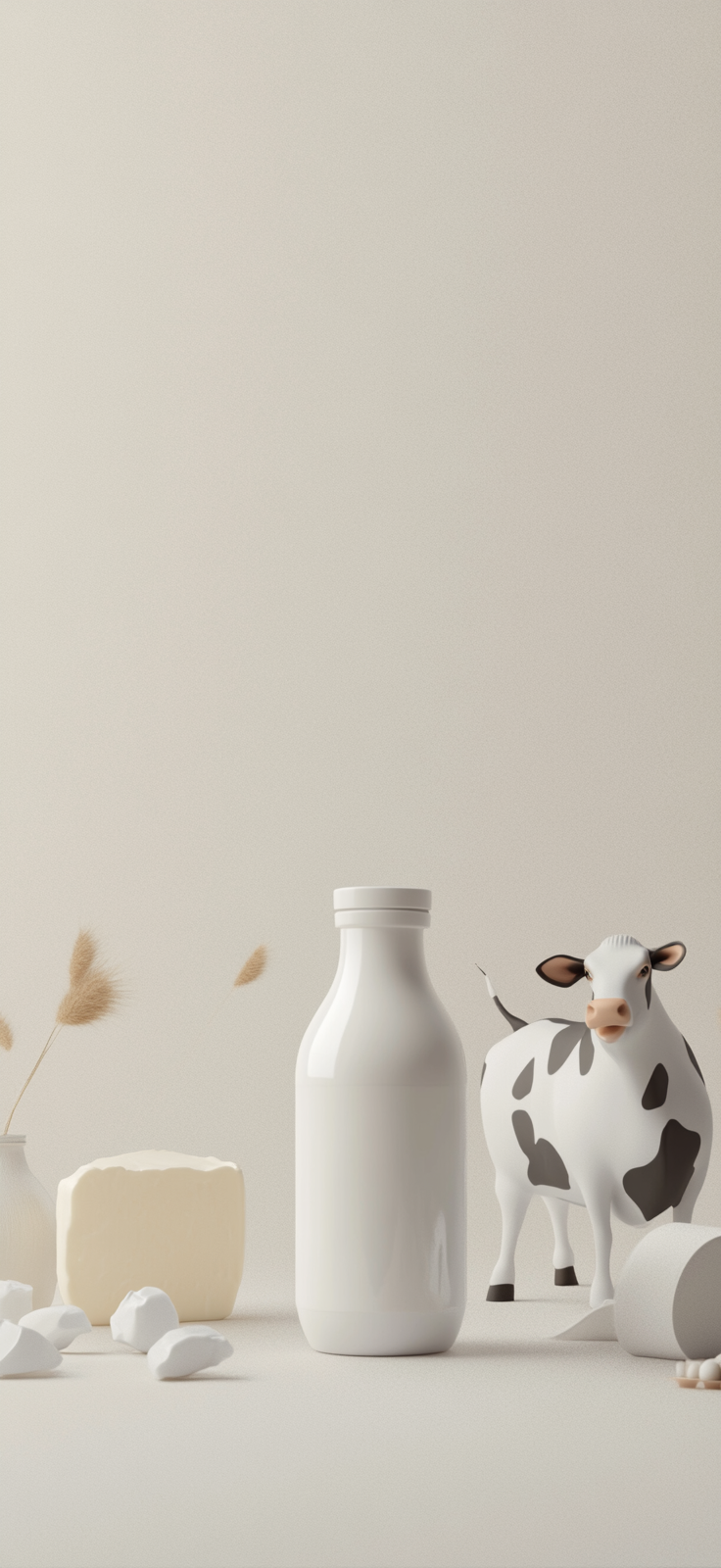 A Dairy Cow and Milk Bottle Still Life