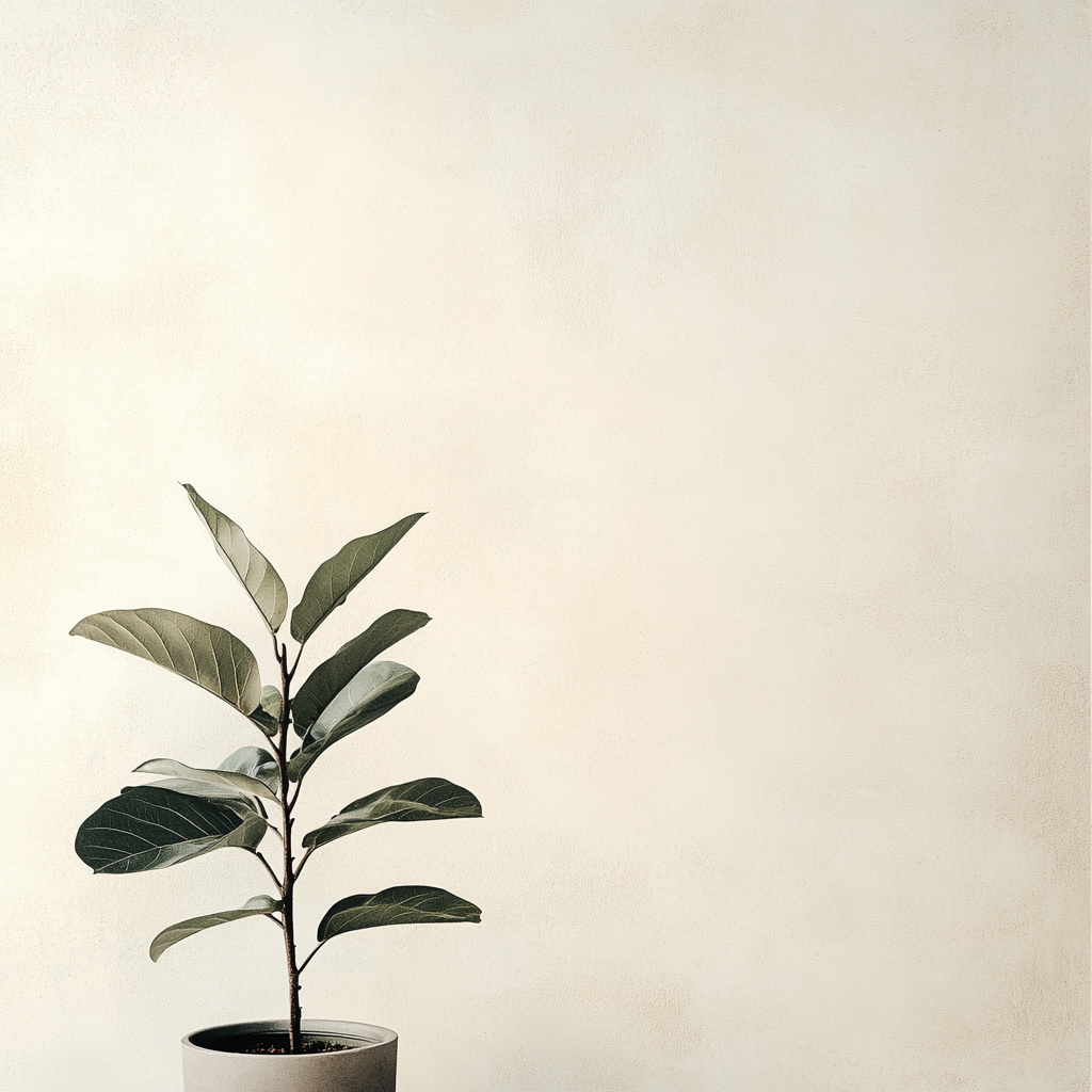 A Delicate Potted Plant Against Soft Wall Background