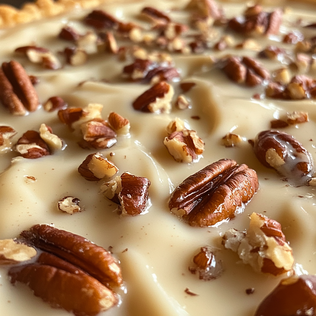 A Delicious Close-up of Pecan Cream Pie