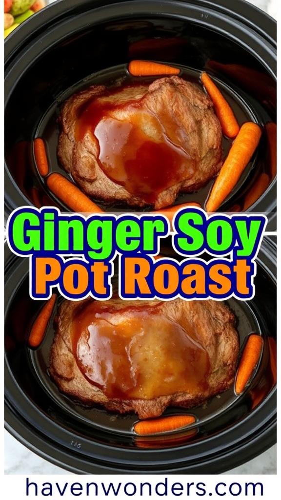 A Delicious Ginger Soy Pot Roast Collage