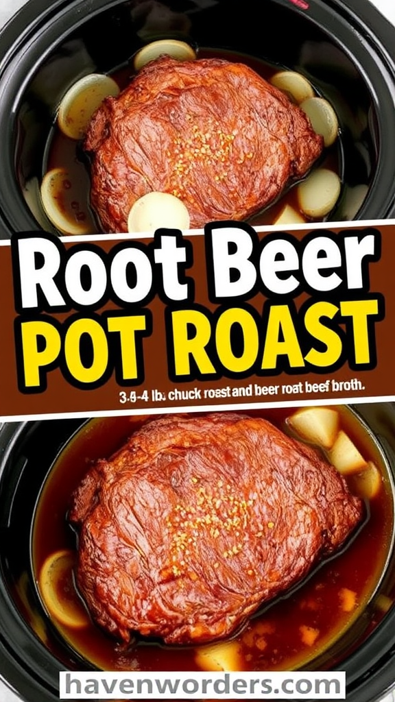 A Delicious Root Beer Pot Roast Collage