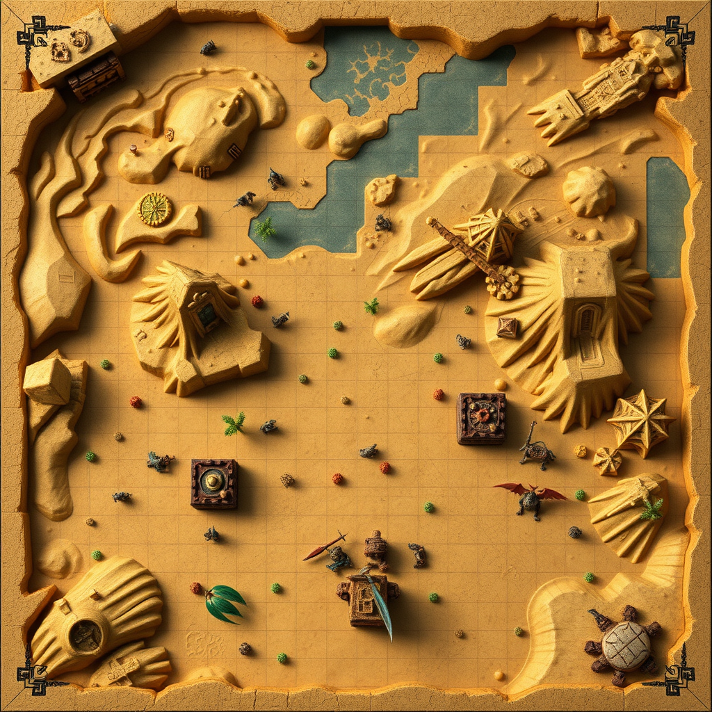 A Desert Battle Map for Dungeons and Dragons