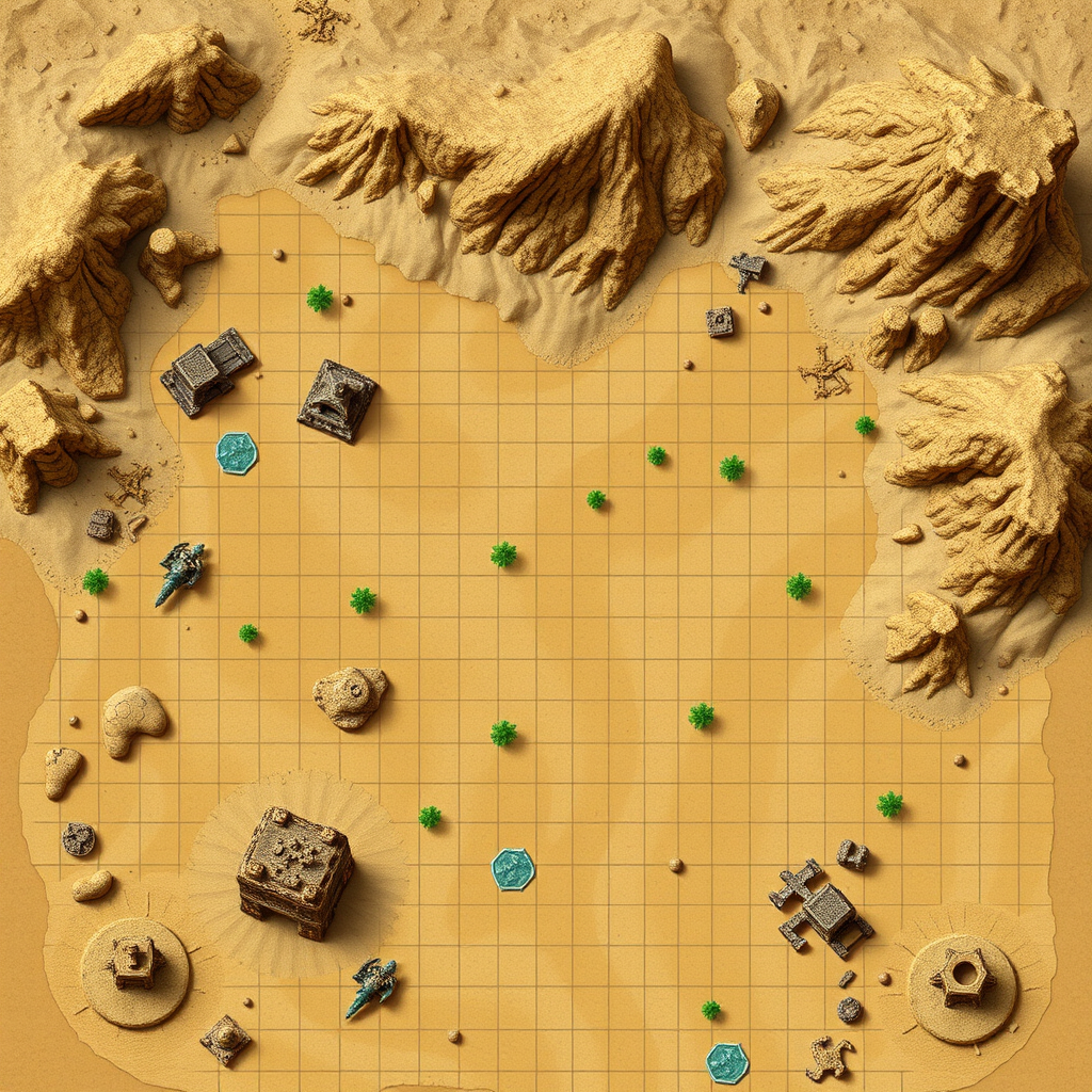 A Desert Battle Map for Dungeons and Dragons