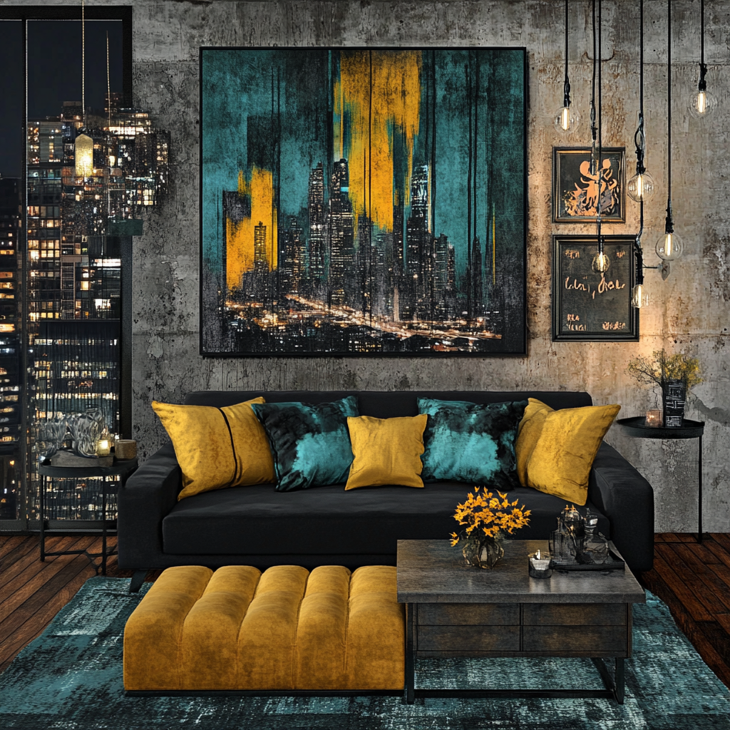 A Design Board for a Urban Style Living Room