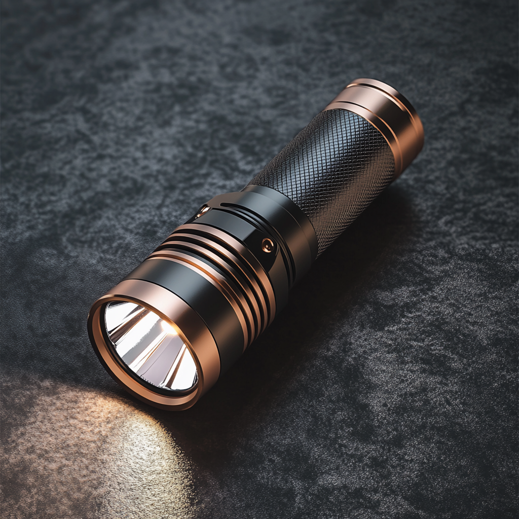 A Detailed Flashlight in High Definition Studio Shoot