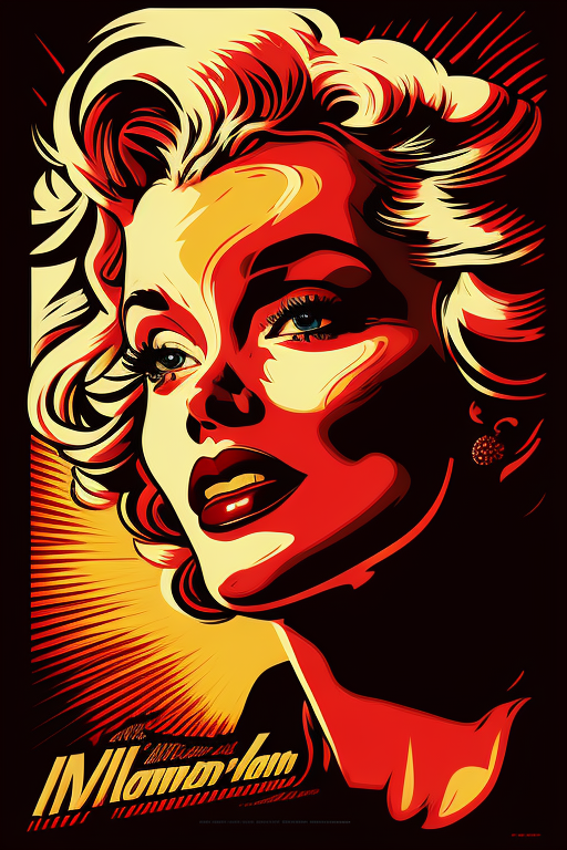 A Detailed Pop Art Poster of Marilyn Monroe