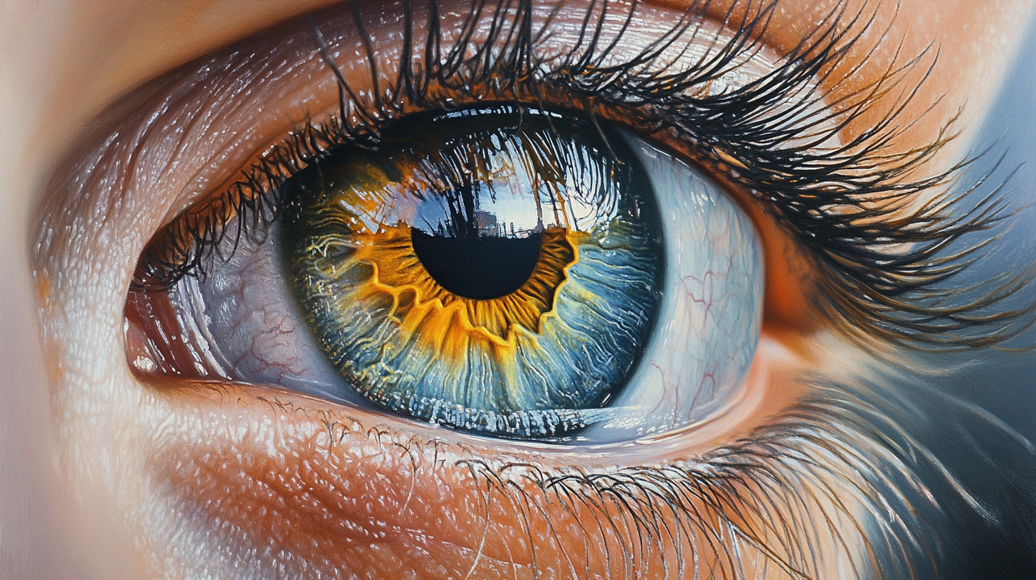 A Detailed Realistic Human Eye with Cosmic Reflections