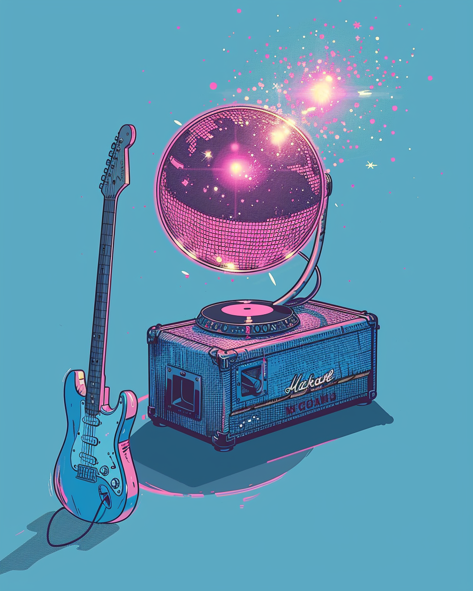 A Disco Ball in 80's Japanese Style