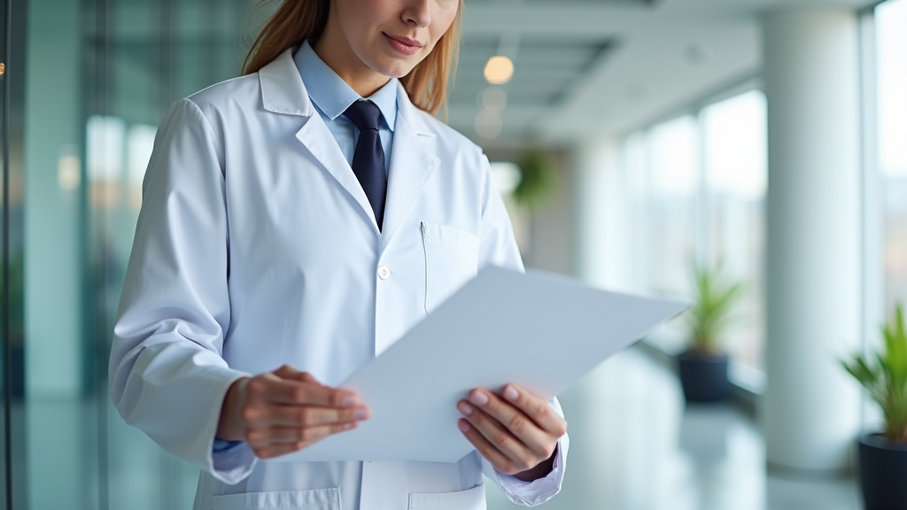 A Doctor Reviewing Clinical Trials in Modern Office