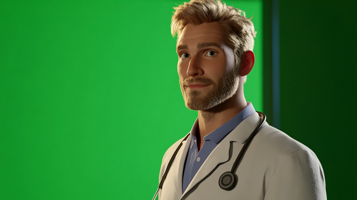 A Doctor with Facial Hair in 3D