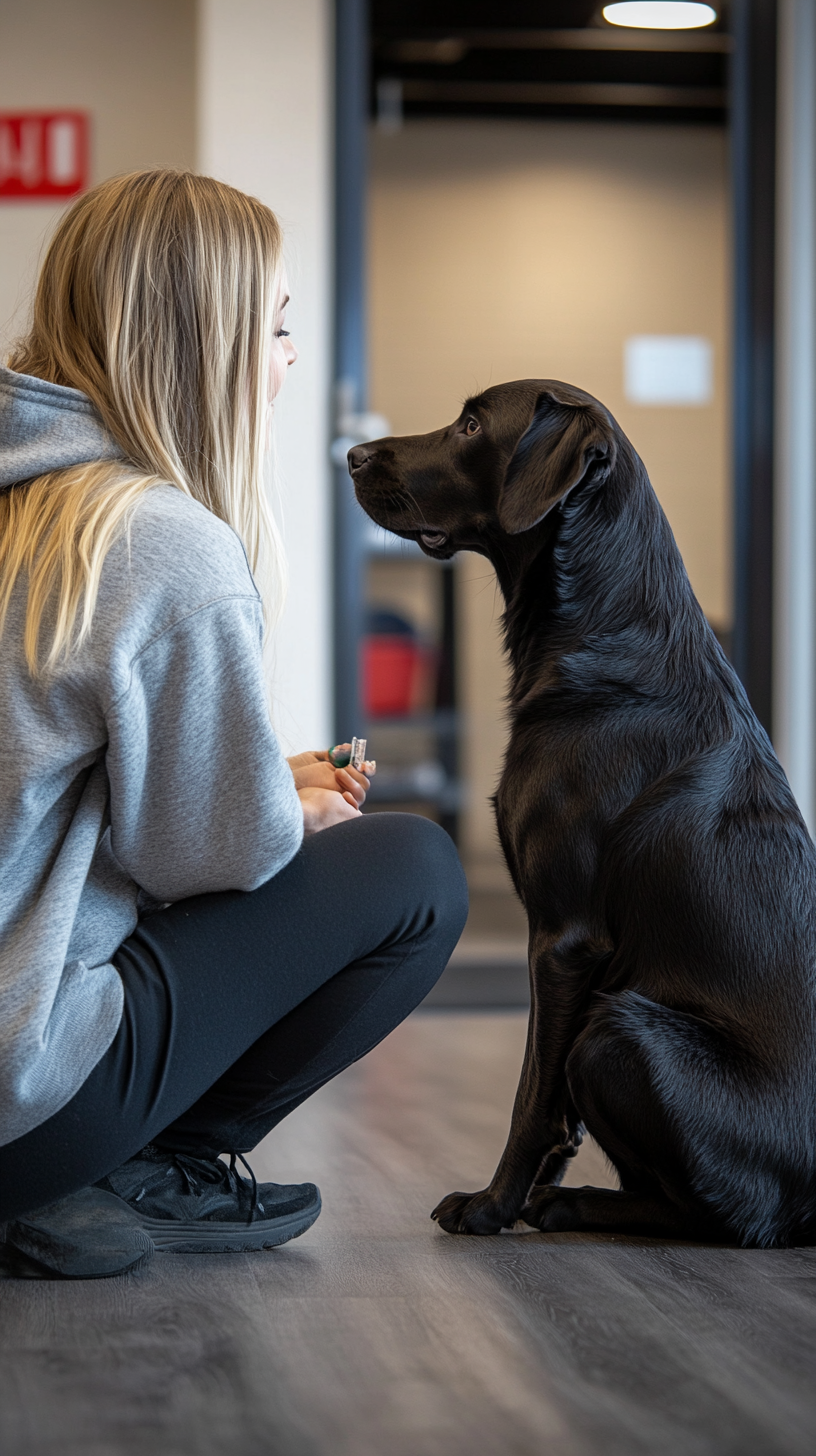 A Dog Trainer Working with Service Dog