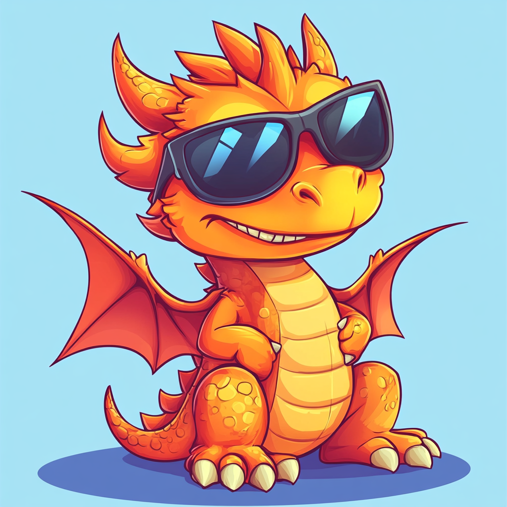 A Dragon Mascot Named Sunny Spikes Wearing Sunglasses