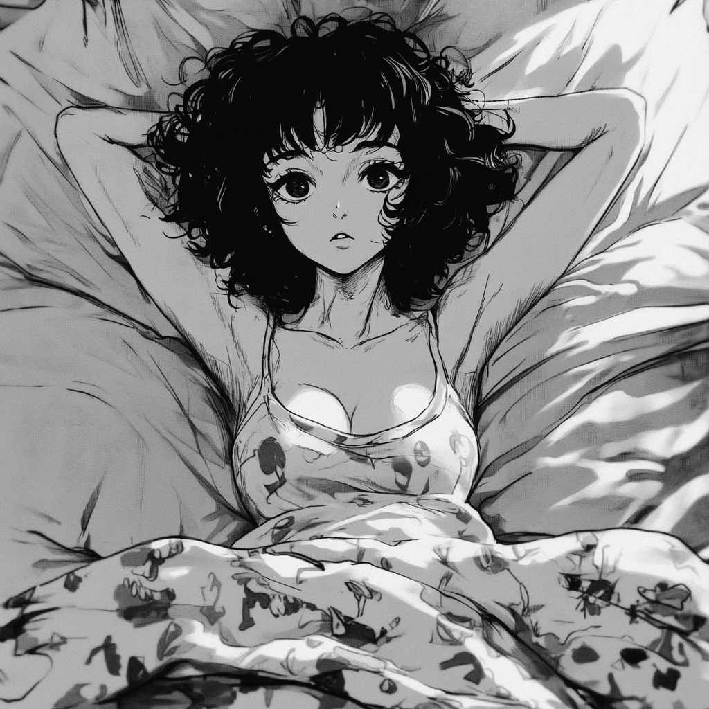 A Drunk Anime Girl in Bed