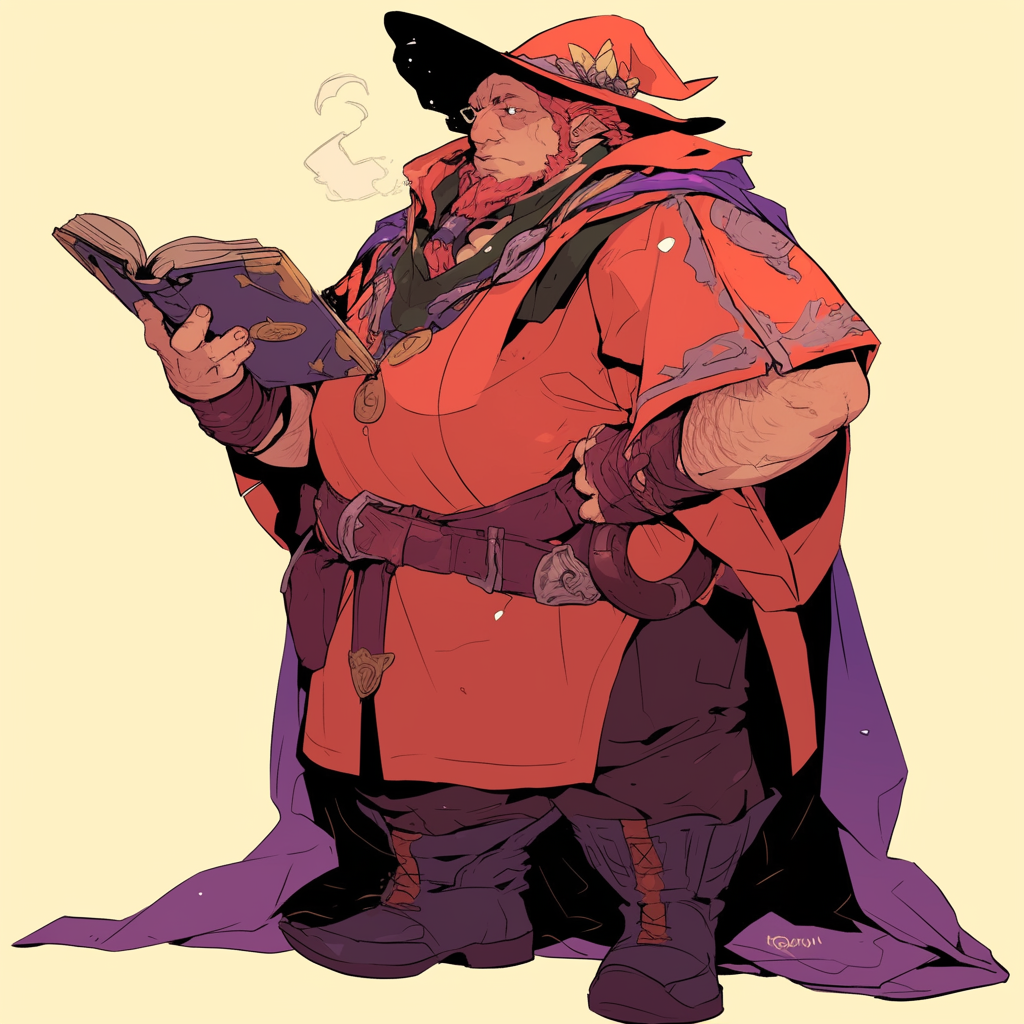 A Dwarf Wizard Contemplating a Tome