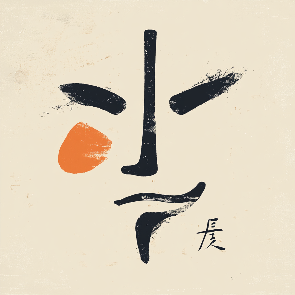 A Face in the Shape of '心' Character