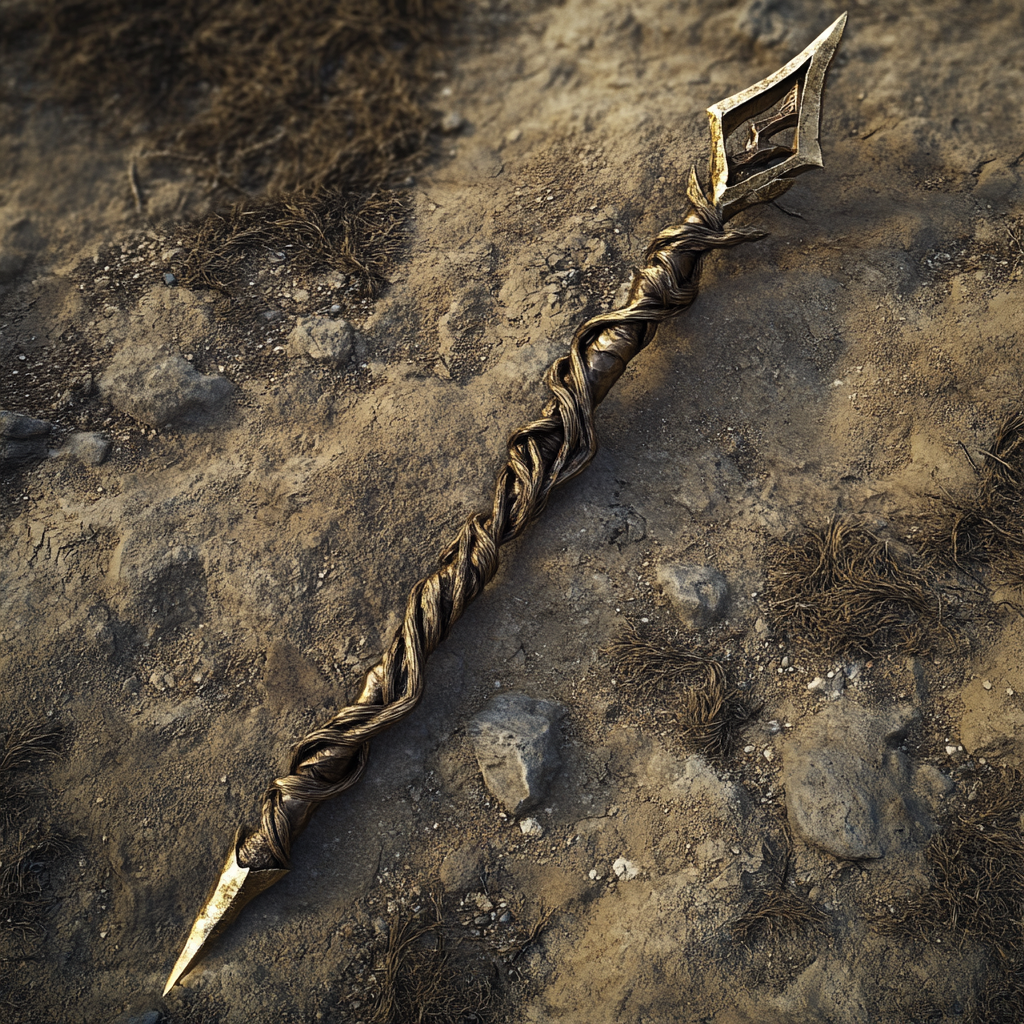 A Fancy Spear with Intricate Runic Symbol