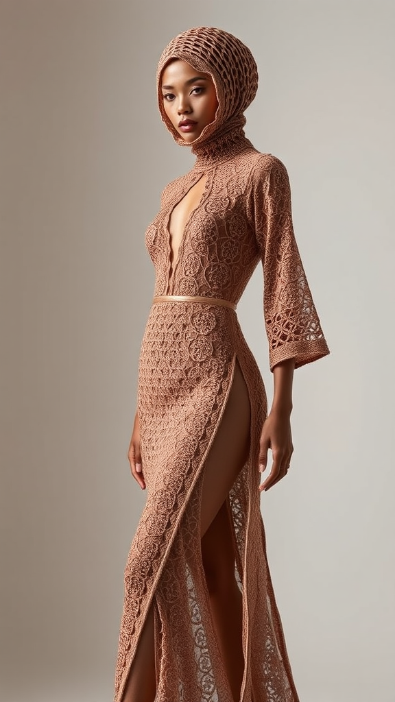 A Fashion Model in Punctured Jellabiya Costume