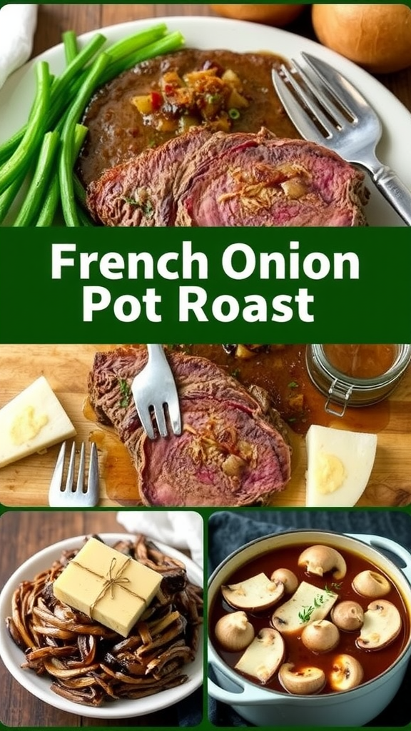 A French Onion Pot Roast Collage