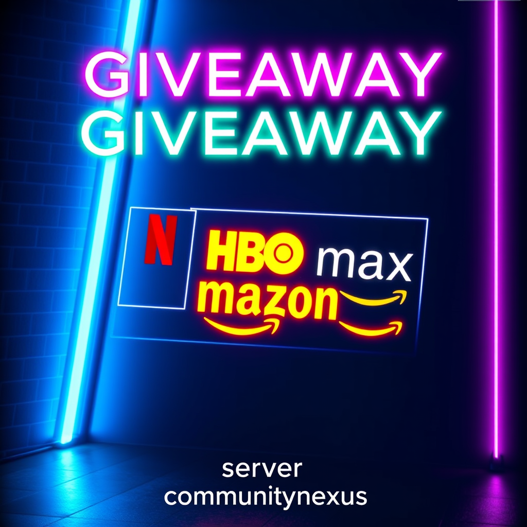 A Futuristic Neon Advertisement for Streaming Accounts