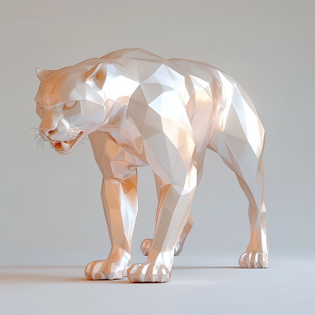 A Futuristic Panther Sculpture in Luxury Decor