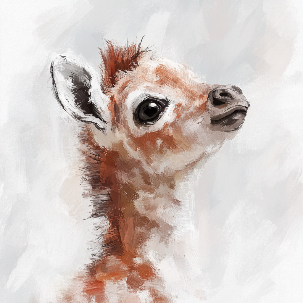 Cute Baby Zebra in Soft Watercolor