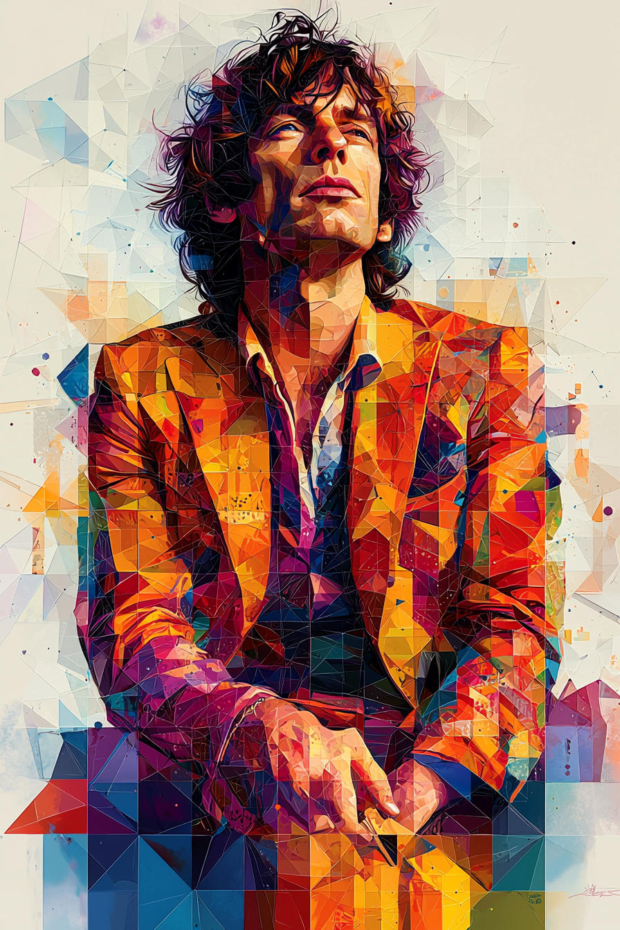 A Geometric Vector Artwork of Mick Jagger