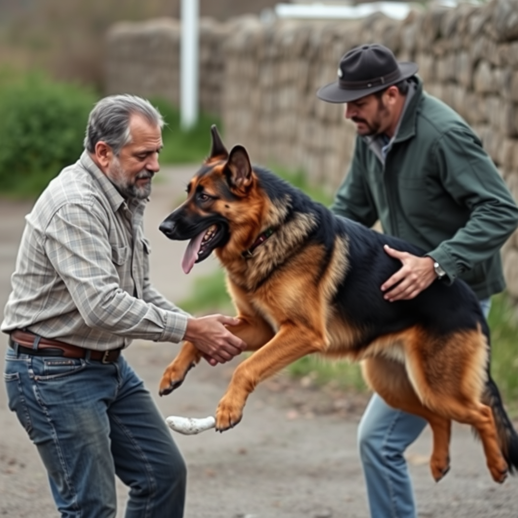 A German Shepherd Protects Poor Man from Robbery