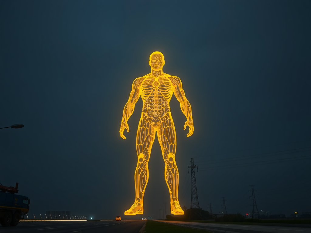 A Giant Futuristic Man Made from Pee