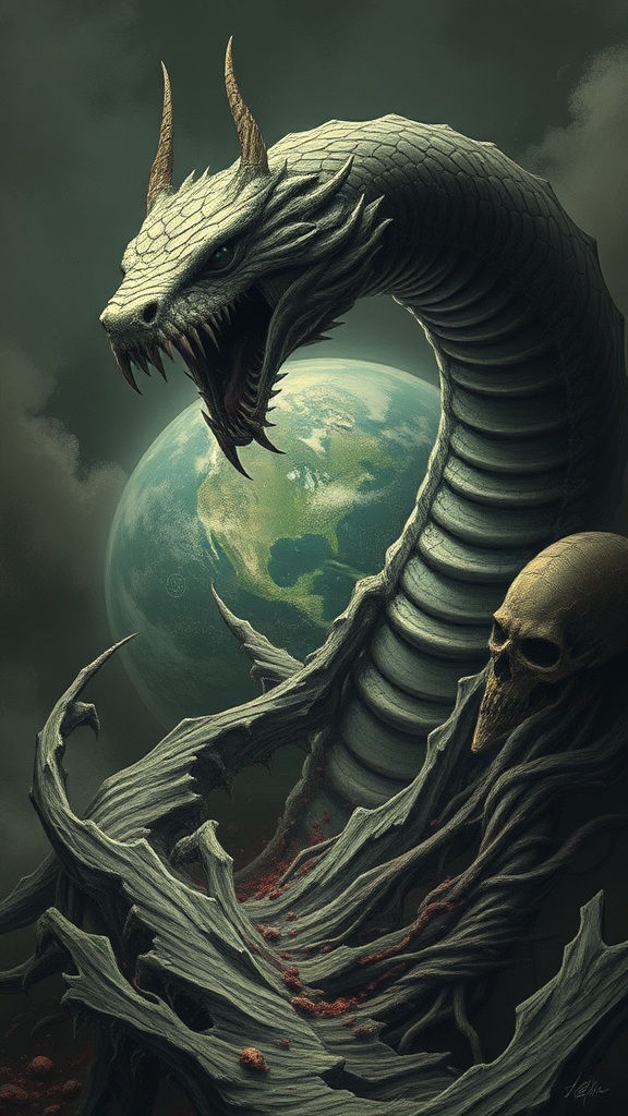 A Giant Serpent Eats the World.