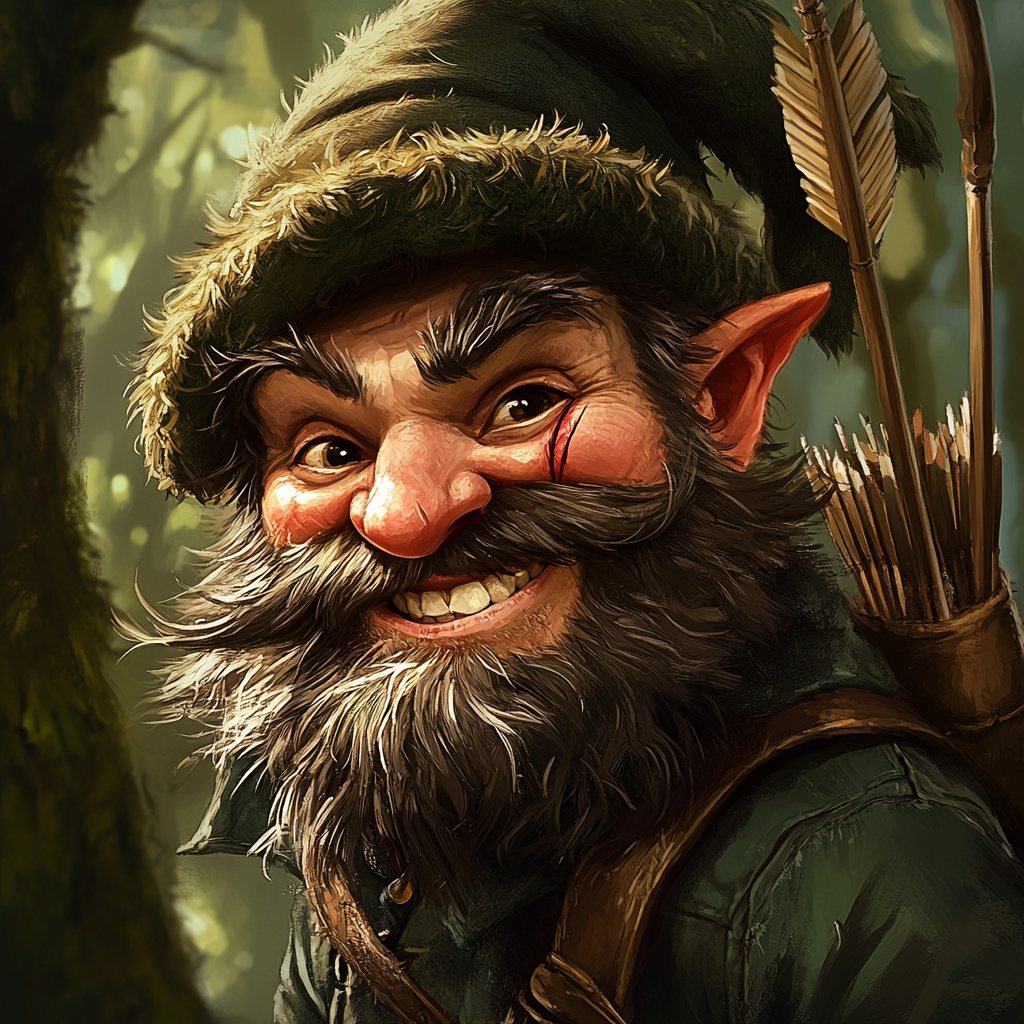 A Gnome with Scar and Hunting Hat