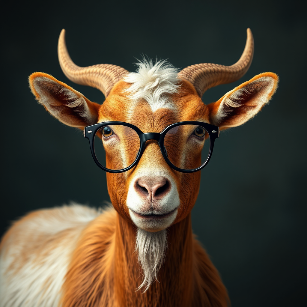 A Goat Wearing Glasses
