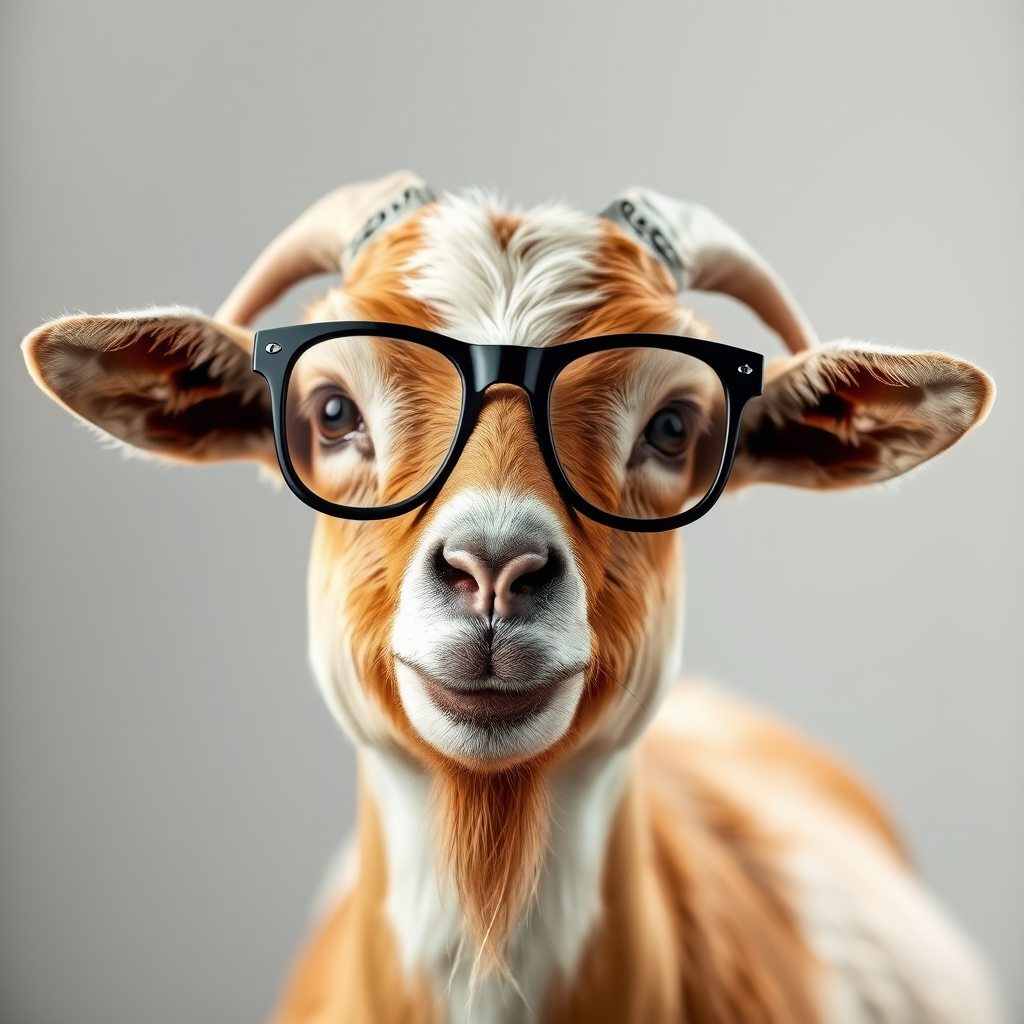 A Goofy Goat Wearing Glasses