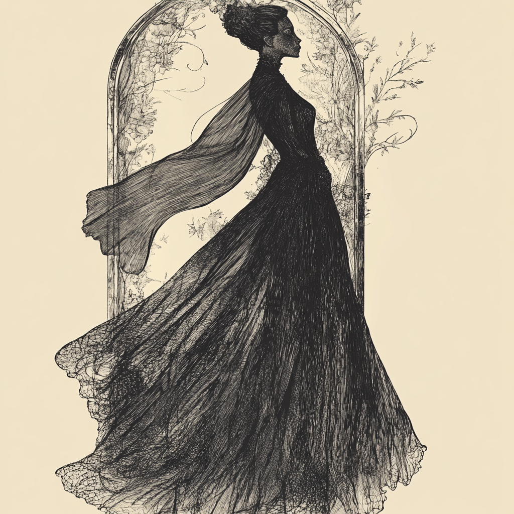 A Graceful Figure in an Elegant Gown