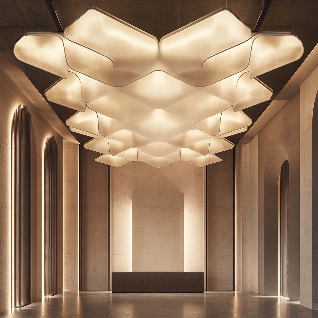 A Grand, Modern, Geometric Ceiling Installation