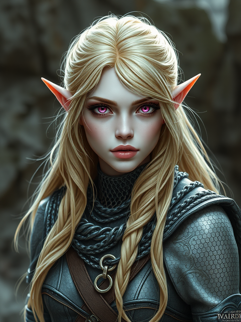 A Half Elf Girl with Silver Skin