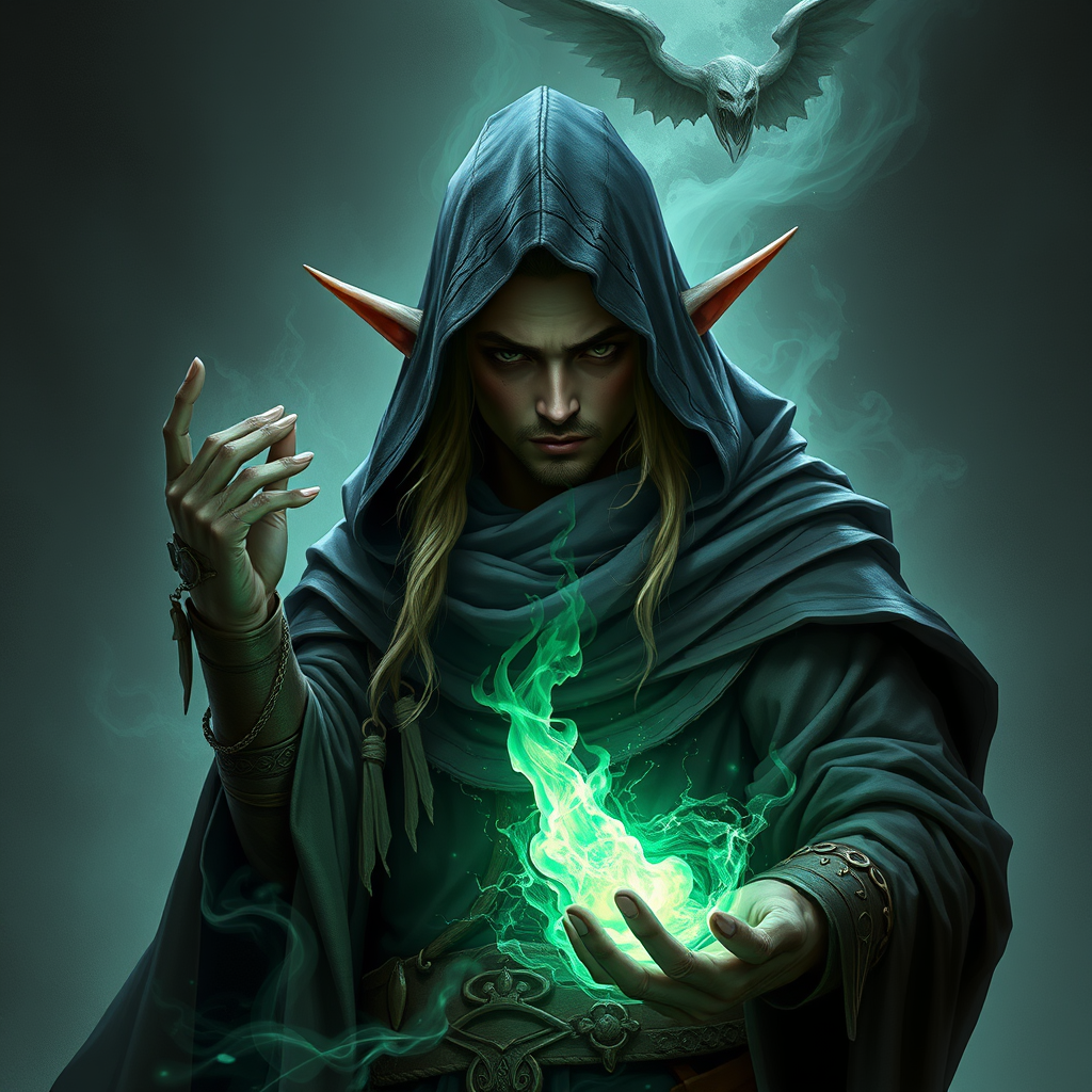 A Half-Elf Warlock Drawing Power from Zargos