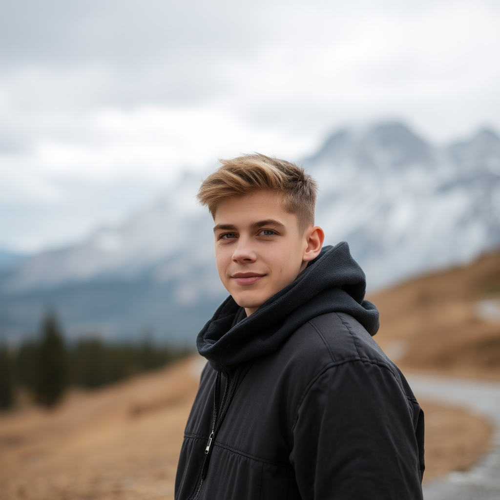 A Handsome 13-year-old Caucasian boy's portrait.