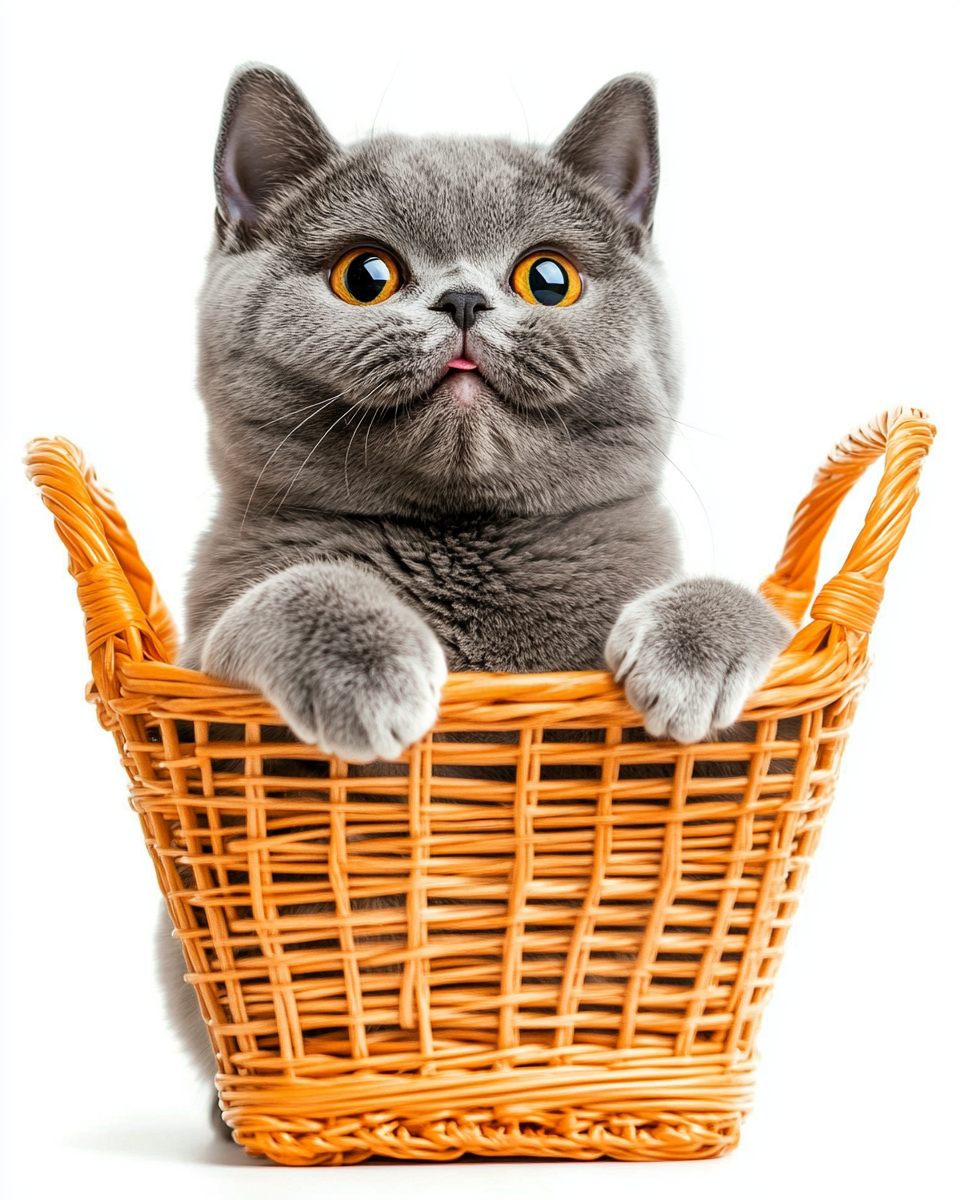 A Happy British Shorthair Cat Shopping