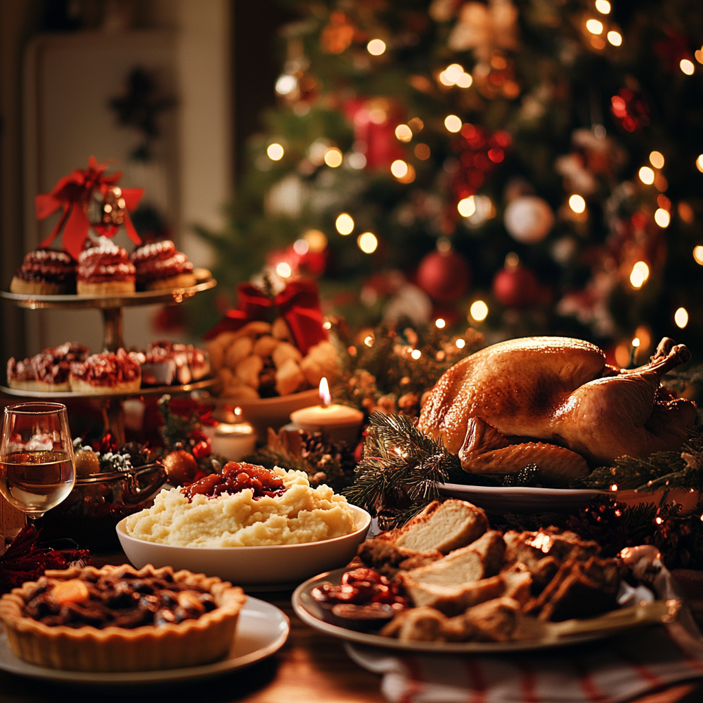 A Happy Christmas Dinner with Family Joy