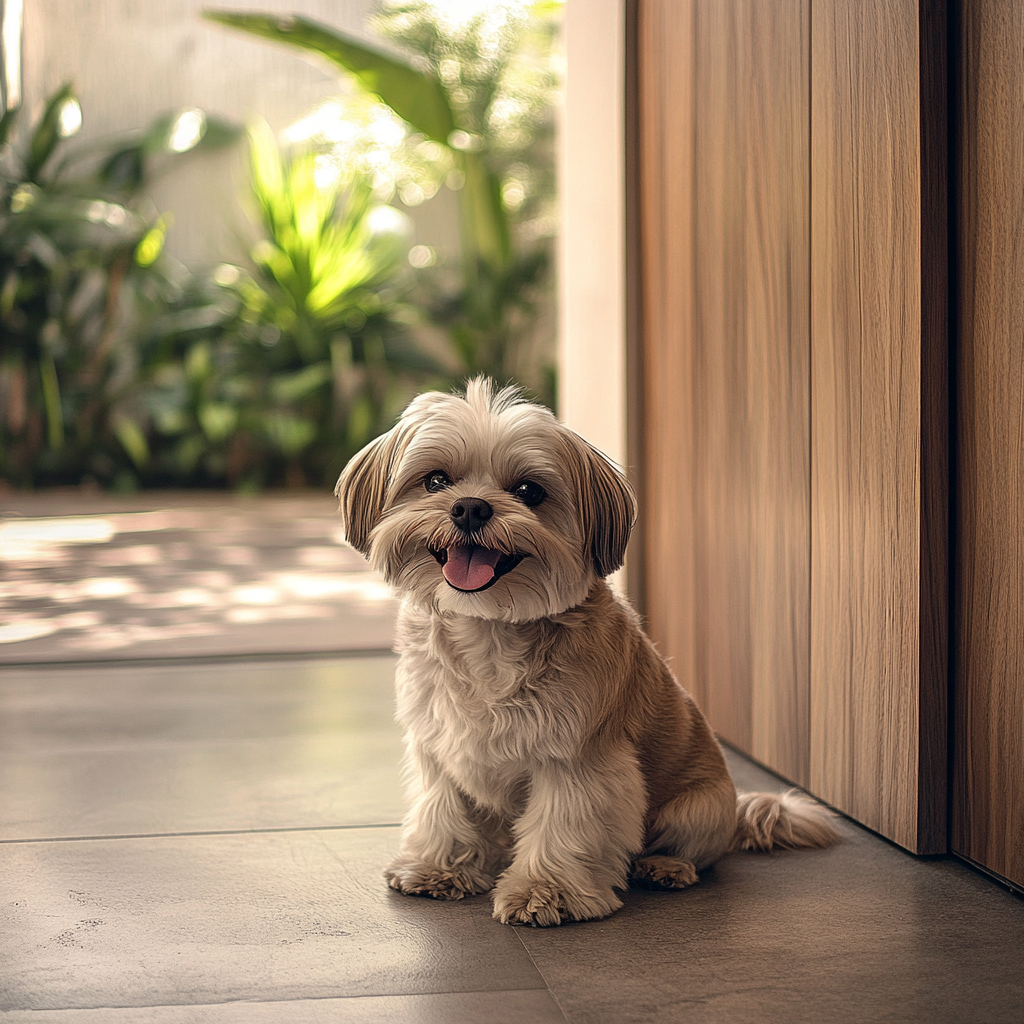 A Happy Shih Tzu Strikes Superhero Pose