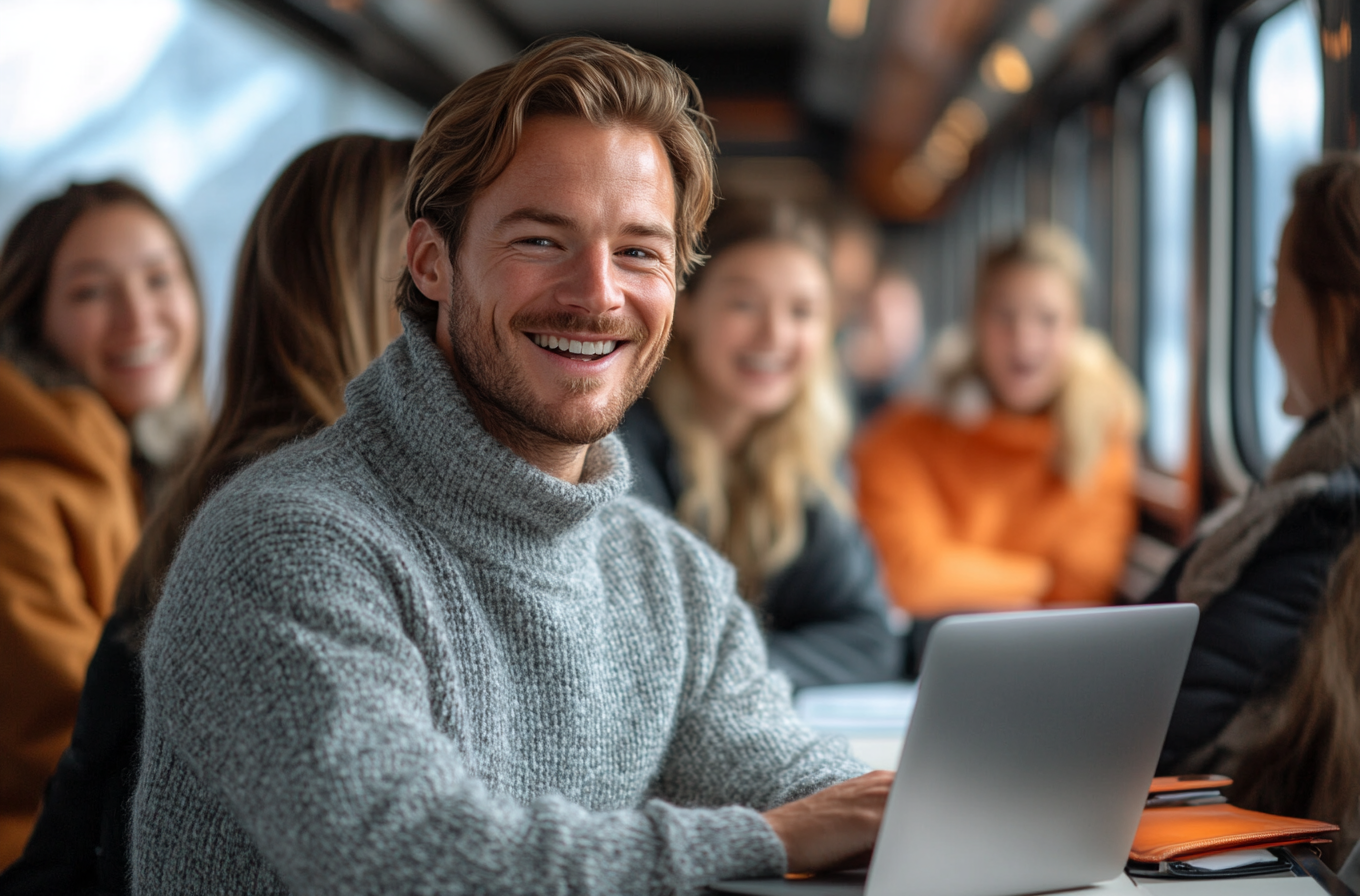 A Happy Train Journey with Office Friends