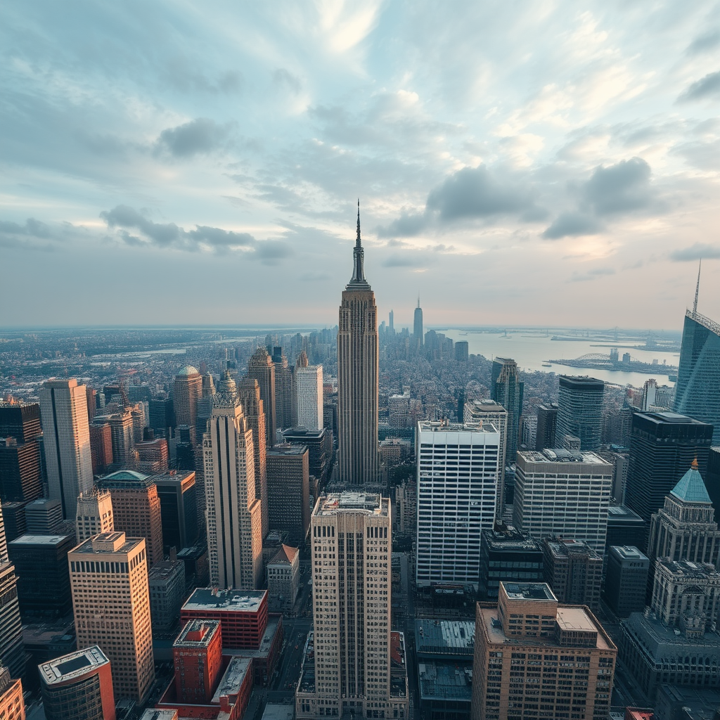 A High Resolution Bird's-Eye View of City Skyline